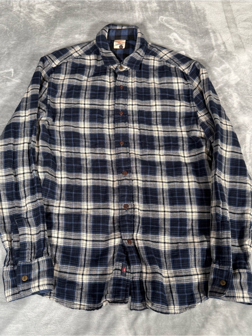 Faherty Reversible Button Up Flannel Shirt Mens M Plaid Lightweight